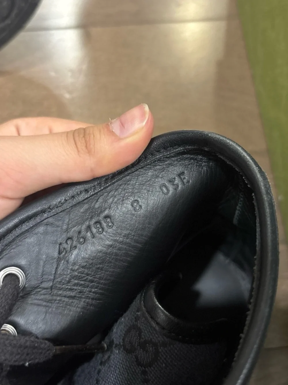 Gucci Black Low-Top GG Canvas & Leather Sneakers